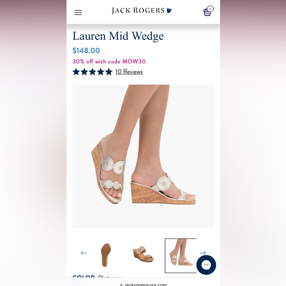 Jack Rogers gold wedges